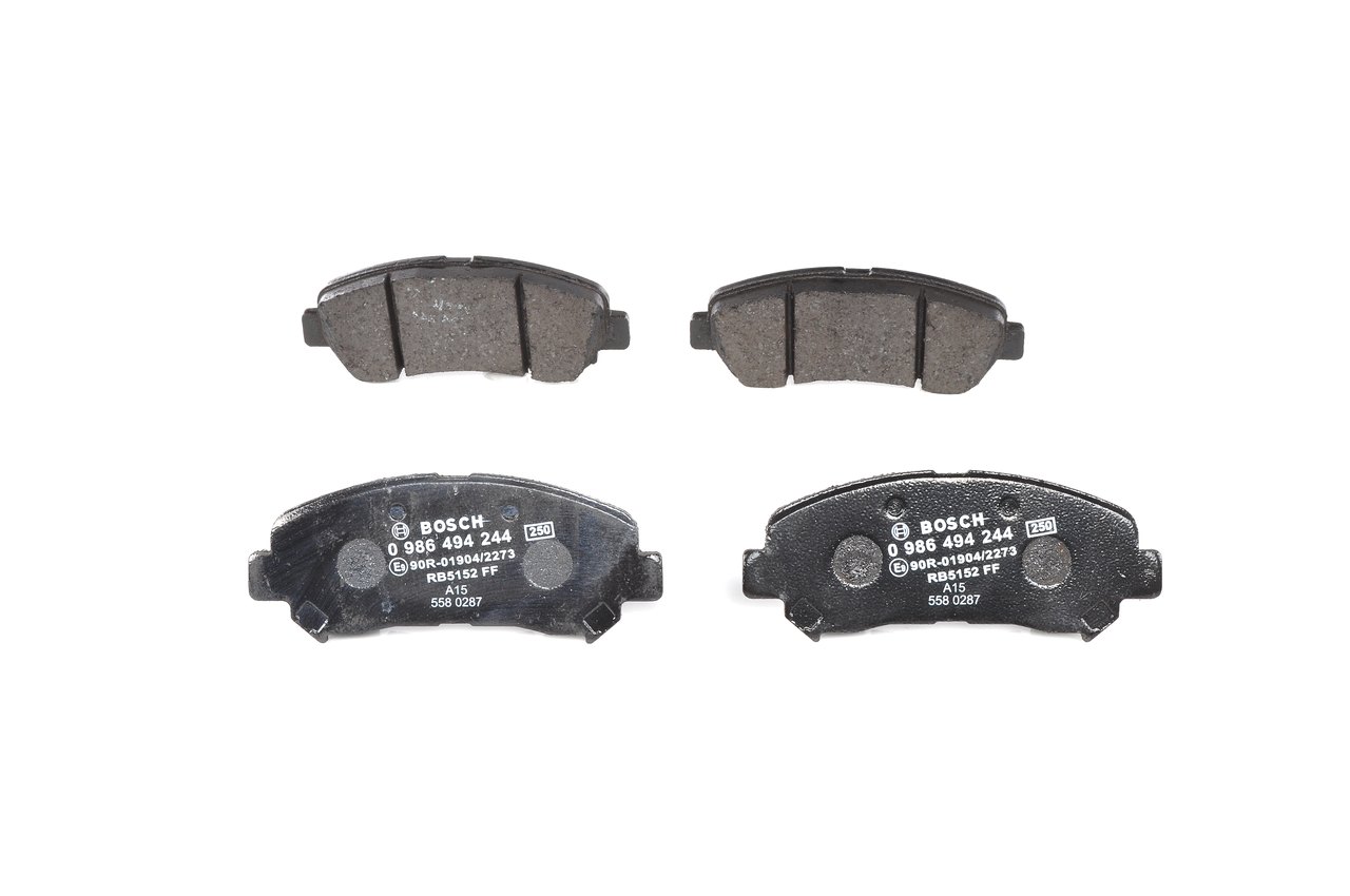 Brake Pad Set, disc brake - 0986494244 BOSCH - AY040NS132, D1M60JE00A, D1060JD00A